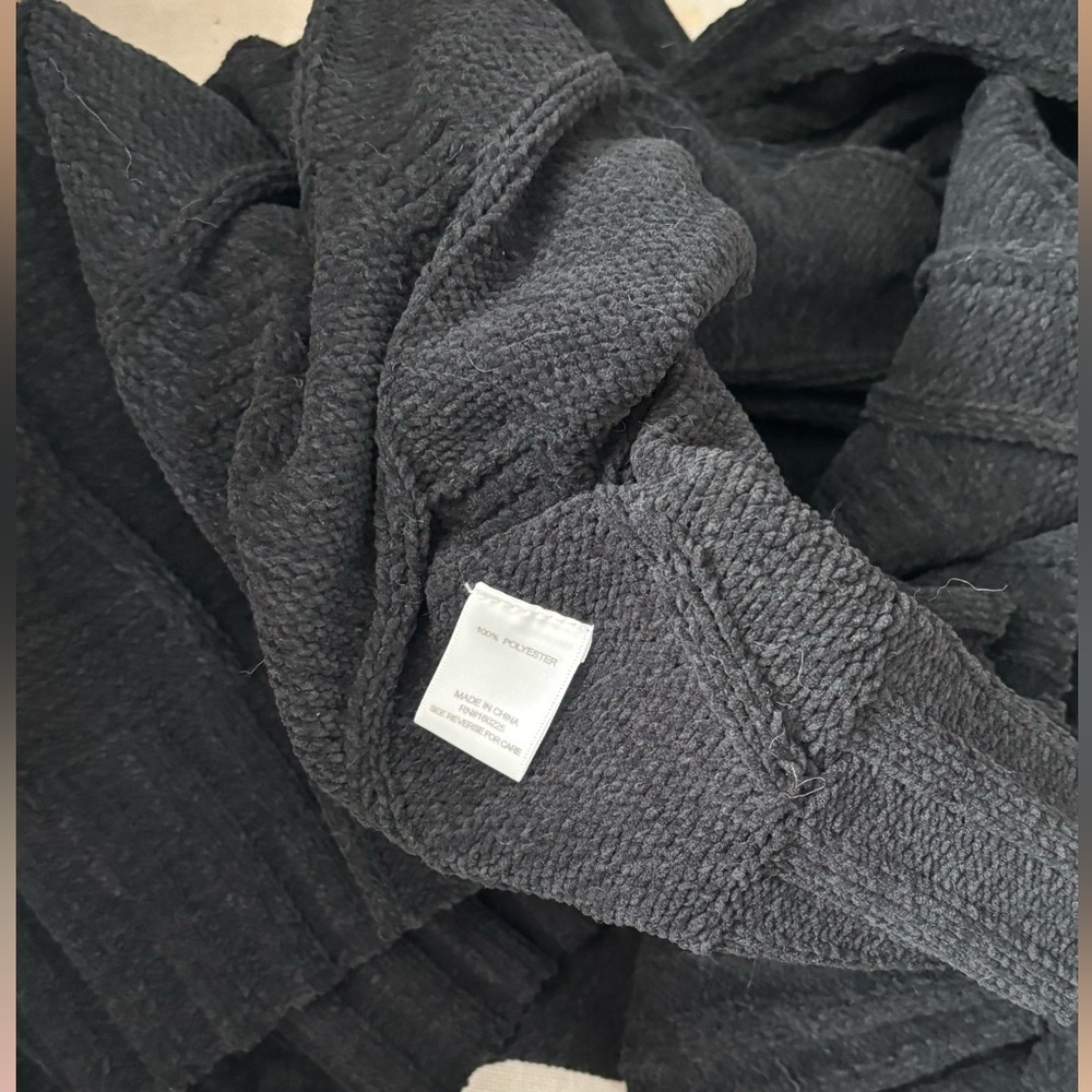 Anthropology Cozy Black Cable Knit Sweater Dress size L - Picture 10 of 10